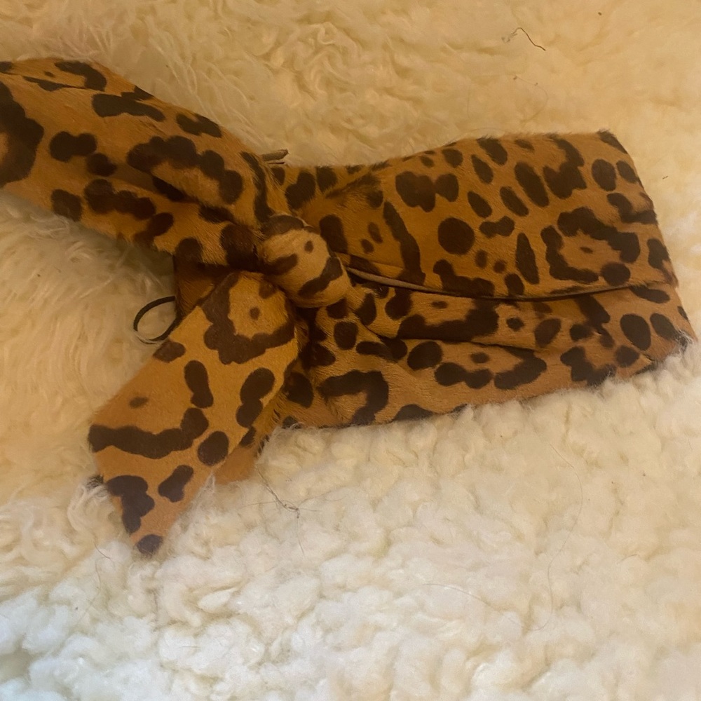 Authentic Valentino clutch leopard print